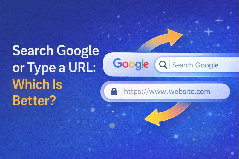 search google or type a url comparison in browser address bar