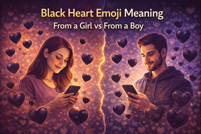 Black Heart Emoji Meaning From a Girl vs From a Boy