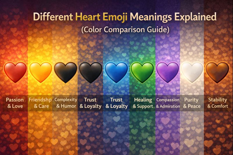 different heart emoji meanings color comparison guide