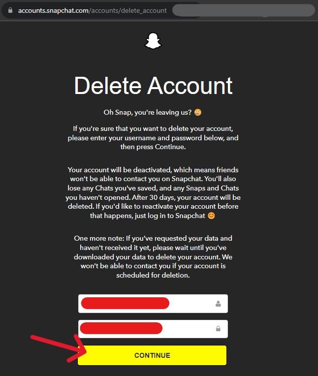 3 delete snapchat account