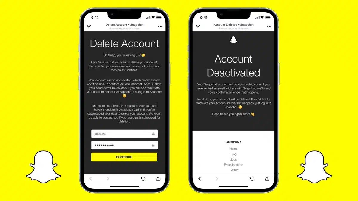snapchat account deactivated